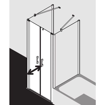 Porte de Douche Pega de Kermi - Modèle en Verre Brillant Argent et Sans Obstacles - Publicité Porte de Douche Pega de Kermi - Modèle en Verre Brillant Argent et Sans Obstacles - Publicité