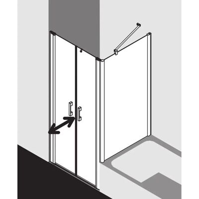 Porte de Douche Kermi Pega - 80x200cm, Argent brillant, Verre de sécurité, Niche ou mur - Publicité Porte de Douche Kermi Pega - 80x200cm, Argent brillant, Verre de sécurité, Niche ou mur - Publicité