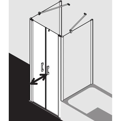 Kermi Pega Pendeltür - 120x185cm, Silber Hochglanz, ESG, Barrierefrei Kermi Pega Pendeltür - 120x185cm, Silber Hochglanz, ESG, Barrierefrei