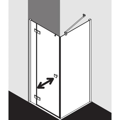 Kermi Mena Porte battante - 200cm - noir doux - porte de douche - Publicité Kermi Mena Porte battante - 200cm - noir doux - porte de douche - Publicité