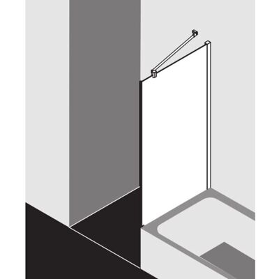 Kermi MENA 90cm Silber Hochglanz Duschwand - Duschwand Kermi MENA 90cm Silber Hochglanz Duschwand - Duschwand