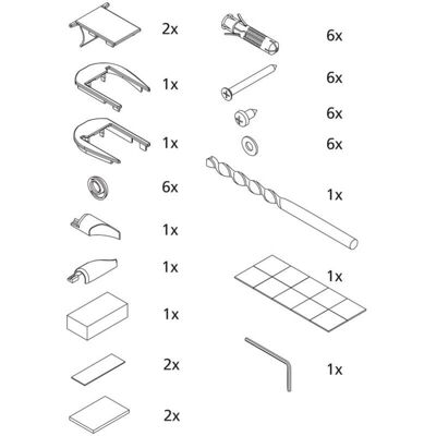 Kermi Atea Montagekleinteile Set - Schrauben, Dübel, Abdeckungen Kermi Atea Montagekleinteile Set - Schrauben, Dübel, Abdeckungen