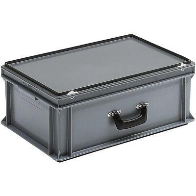 Kaiserkraft ESD Kunststoffbox - 40L, Silber/Schwarz Kaiserkraft ESD Kunststoffbox - 40L, Silber/Schwarz