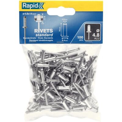 Rapid 5000381 Aluminiumniet - 4,8 x 14mm - Beutel 100 Rapid 5000381 Aluminiumniet - 4,8 x 14mm - Beutel 100