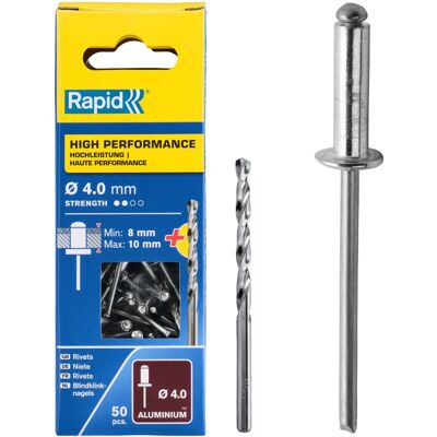 Rapid 5000385 Hochleistungsniete - 4 x 14mm - Blister à 50 Rapid 5000385 Hochleistungsniete - 4 x 14mm - Blister à 50
