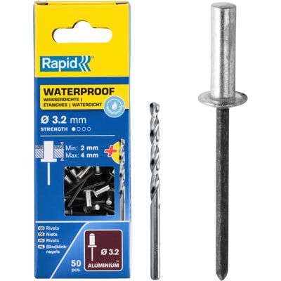 Rapid Wasserdichte Nieten 3,2 x 8mm - Nieten - Wasserfest Rapid Wasserdichte Nieten 3,2 x 8mm - Nieten - Wasserfest