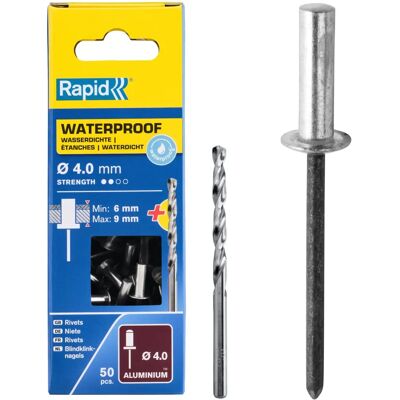 Rapid 5000400 Wasserdichte Nieten - 4 x 12mm - Packung 50 Rapid 5000400 Wasserdichte Nieten - 4 x 12mm - Packung 50