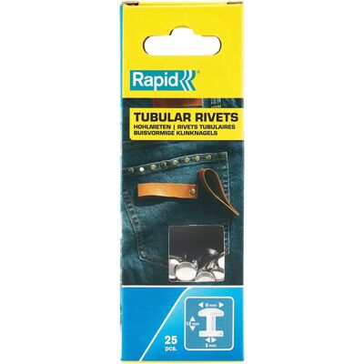 Rapid 5000416 Tubular Nieten - 9x3x13mm - Packung 25 Rapid 5000416 Tubular Nieten - 9x3x13mm - Packung 25