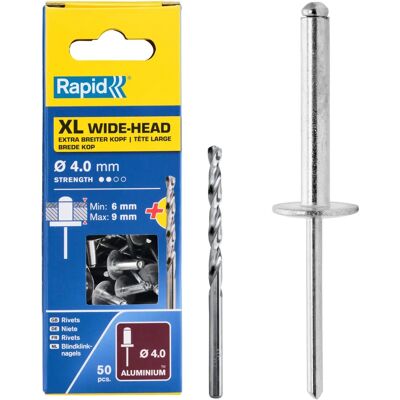 Rivets Rapid XL Ø4 x 12 mm - Rivetti XL Ø4 x 12 mm - Publicité Rivets Rapid XL Ø4 x 12 mm - Rivetti XL Ø4 x 12 mm - Publicité