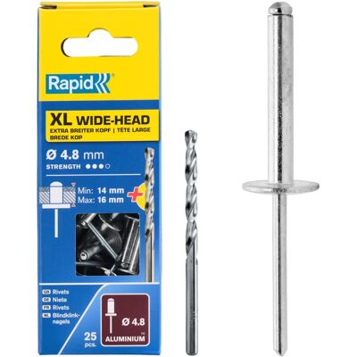 Rivets Rapid XL Ø4.8 x 20 mm - 25 pièces - Publicité Rivets Rapid XL Ø4.8 x 20 mm - 25 pièces - Publicité