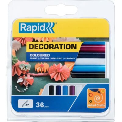 Rapid 7x90 mm Heißklebesticks - Mehrfarbig - 36 Stück Rapid 7x90 mm Heißklebesticks - Mehrfarbig - 36 Stück