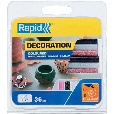 Rapid Glitzer-Heißklebesticks 7mm - 36 Stück - Bastel & Dekorations Rapid Glitzer-Heißklebesticks 7mm - 36 Stück - Bastel & Dekorations