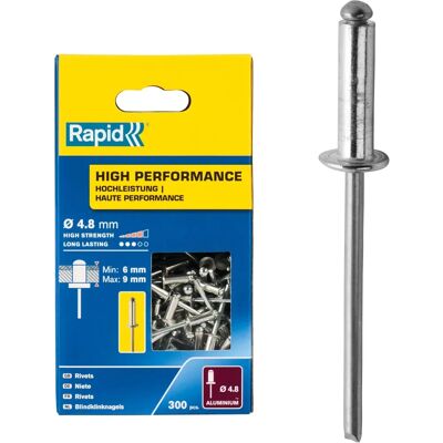 Rapid 5001436 Aluminium Nieten - 4,8x12mm - Hochleistungs Rapid 5001436 Aluminium Nieten - 4,8x12mm - Hochleistungs
