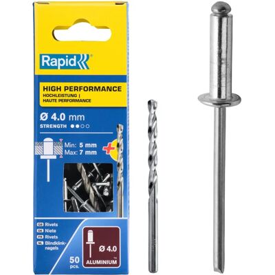 Rapid Nieten 5001459 Aluminium 4x10mm - Nieten Rapid Nieten 5001459 Aluminium 4x10mm - Nieten