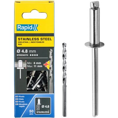 Nity ze Stali Nierdzewnej Rapid - 4,8x14mm - Użytek Zewnątrz Nity ze Stali Nierdzewnej Rapid - 4,8x14mm - Użytek Zewnątrz