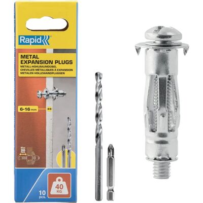 Rapid Dübel und Schrauben - M5 x 48 mm - 10 Stück - Metallische Expansion - Ø11x37 mm Rapid Dübel und Schrauben - M5 x 48 mm - 10 Stück - Metallische Expansion - Ø11x37 mm