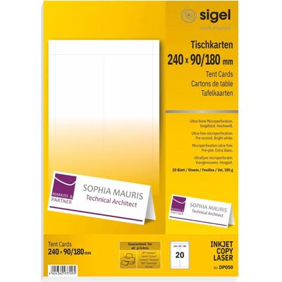 Sigel DP050 Weiße Namenskarten - Schreibwaren Sigel DP050 Weiße Namenskarten - Schreibwaren