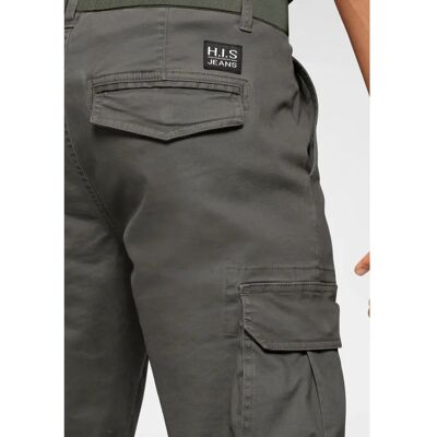 H.I.S Cargohose - niedrige Leibhöhe, Regular Fit, Olivgrün H.I.S Cargohose - niedrige Leibhöhe, Regular Fit, Olivgrün