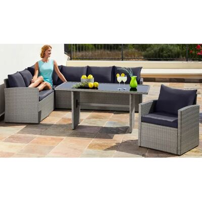 MERXX Chicago Gartenlounge-Set - Polyrattan, 7 Sitzplätze, Inklusive Auflagen MERXX Chicago Gartenlounge-Set - Polyrattan, 7 Sitzplätze, Inklusive Auflagen