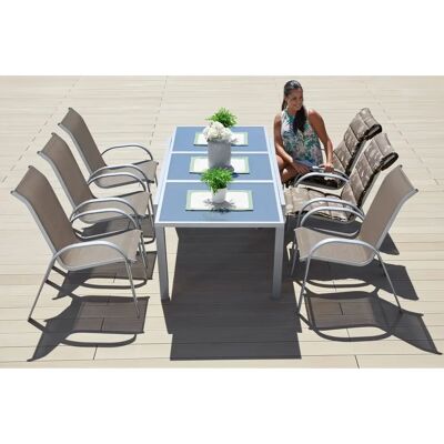 MERXX Amalfi Gartentisch-Set - Ausziehbar, Aluminium, Polyester, 6 Personen MERXX Amalfi Gartentisch-Set - Ausziehbar, Aluminium, Polyester, 6 Personen
