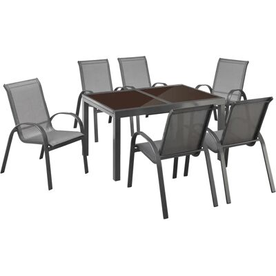 MERXX Amalfi Garten-Set - Ausziehbar, Aluminium, Polyester, 6 Sitze MERXX Amalfi Garten-Set - Ausziehbar, Aluminium, Polyester, 6 Sitze