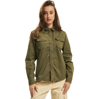 Chemise à Manches Longues Vintage Olive Femme - Chemise Chemise à Manches Longues Vintage Olive Femme - Chemise