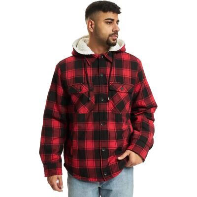 Brandit Lumberjacket mit Kapuze - rot/schwarz Brandit Lumberjacket mit Kapuze - rot/schwarz