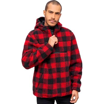 Brandit Teddyfleece Worker Pullover - rot/schwarz Brandit Teddyfleece Worker Pullover - rot/schwarz