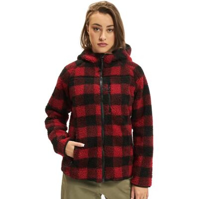 Veste en Teddy Fleece à Capuche pour Femmes Brandit (55005) - rouge/noir Veste en Teddy Fleece à Capuche pour Femmes Brandit (55005) - rouge/noir