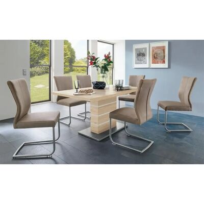 Möbel Kraft - Säulentisch ausziehbar - holzfarben - 80x77cm - Esstische Möbel Kraft - Säulentisch ausziehbar - holzfarben - 80x77cm - Esstische