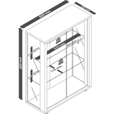 VCM Udina fali vitrines LED-del - Tárolás & Kiállítás VCM Udina fali vitrines LED-del - Tárolás & Kiállítás