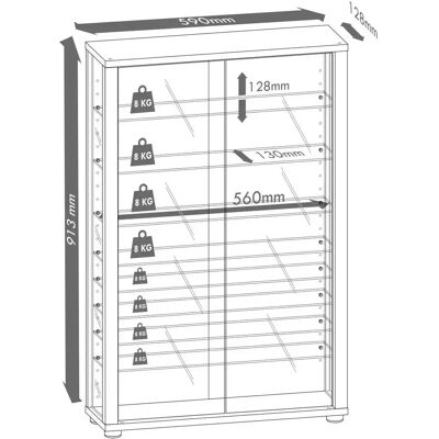 VCM my home Lumo Mini Weiße Vitrine - Vitrine VCM my home Lumo Mini Weiße Vitrine - Vitrine