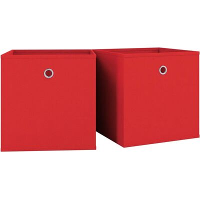 Ensemble de 2 boîtes pliables VCM - Rouge - 28cm - Publicité Ensemble de 2 boîtes pliables VCM - Rouge - 28cm - Publicité