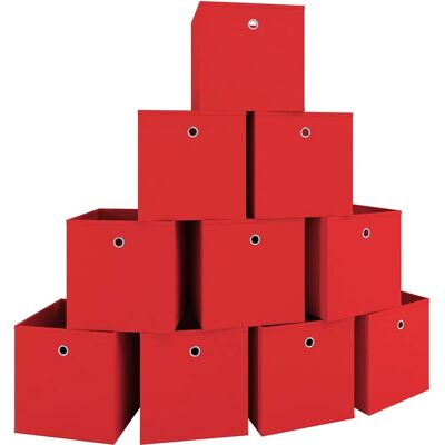 VCM 10er Set Aufbewahrungsboxen - Klappbar, Rot - Haushalt VCM 10er Set Aufbewahrungsboxen - Klappbar, Rot - Haushalt