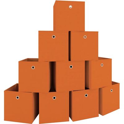 Ensemble de 10 boîtes de rangement VCM - Orange - Publicité Ensemble de 10 boîtes de rangement VCM - Orange - Publicité