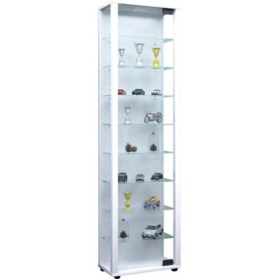 VCM Edana Maxi Vitrine - LED-Beleuchtung, 8 Glasregale, Weiß VCM Edana Maxi Vitrine - LED-Beleuchtung, 8 Glasregale, Weiß