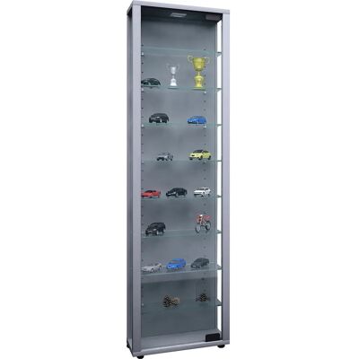 VCM Edana Maxi Vitrine silber mit LED-Beleuchtung - Ausstellungsschrank VCM Edana Maxi Vitrine silber mit LED-Beleuchtung - Ausstellungsschrank