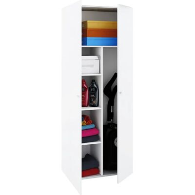 Vandol II Armoire Polyvalente - 6 Compartiments - Blanc - Publicité Vandol II Armoire Polyvalente - 6 Compartiments - Blanc - Publicité