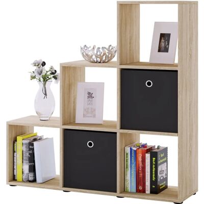 VCM Nitas polc - 6 rekesz, fa kinézet, 105x108x29 cm VCM Nitas polc - 6 rekesz, fa kinézet, 105x108x29 cm