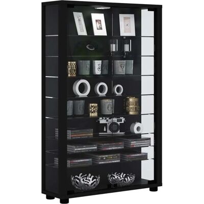VCM Lumo Mini Vitrine en Bois et Verre Noir - Vitrine VCM Lumo Mini Vitrine en Bois et Verre Noir - Vitrine