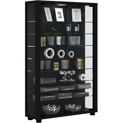 VCM Lumo Mini Vitrine - Schwarz, 8 Regale, LED-Beleuchtung VCM Lumo Mini Vitrine - Schwarz, 8 Regale, LED-Beleuchtung