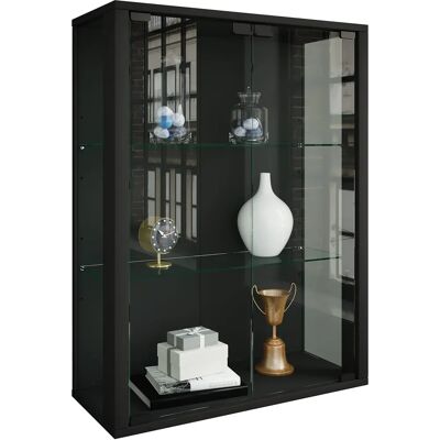 VCM Udina Vægskab - Sikkerhedsglas, Trælook, Moderne Design VCM Udina Vægskab - Sikkerhedsglas, Trælook, Moderne Design