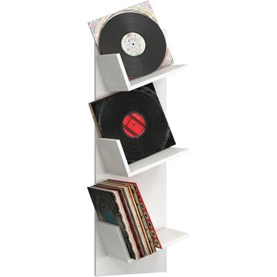 VCM Sulda Wandregal - Für 100 Schallplatten, Weiß, Einfacher Aufbau VCM Sulda Wandregal - Für 100 Schallplatten, Weiß, Einfacher Aufbau