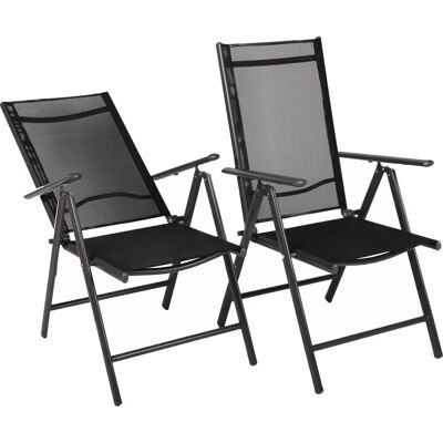 VCM Gartenstühle Set - Klappbare Aluminium Lounge Stühle Anthrazit - Garten & Terrasse VCM Gartenstühle Set - Klappbare Aluminium Lounge Stühle Anthrazit - Garten & Terrasse