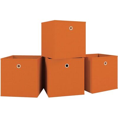 Ensemble de 4 boîtes pliantes VCM - Boîte de rangement - Orange - 28cm - Publicité Ensemble de 4 boîtes pliantes VCM - Boîte de rangement - Orange - 28cm - Publicité