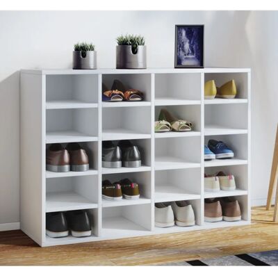 Meuble à chaussures Blanc VCM Hinsol - 20 Compartiments - 67x92x33cm - Publicité Meuble à chaussures Blanc VCM Hinsol - 20 Compartiments - 67x92x33cm - Publicité