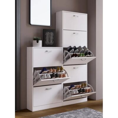 Meuble à chaussures blanc Sipos XL VCM - Rangement pour chaussures - Publicité Meuble à chaussures blanc Sipos XL VCM - Rangement pour chaussures - Publicité