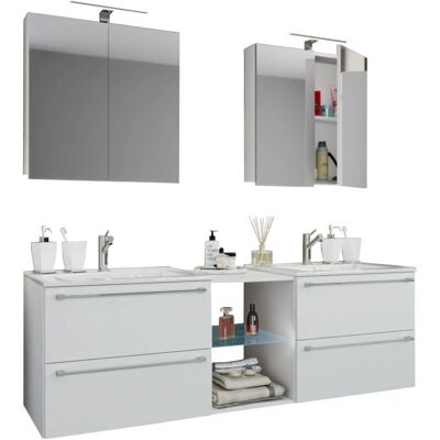 VCM 155 - Doppel-Badezimmer-Set mit Waschbecken & Spiegel VCM 155 - Doppel-Badezimmer-Set mit Waschbecken & Spiegel