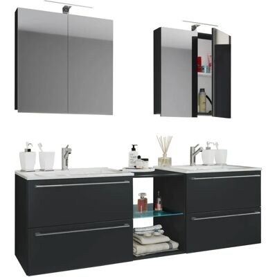 VCM Badinos XXL Doppel Badezimmer Set - Schwarz VCM Badinos XXL Doppel Badezimmer Set - Schwarz