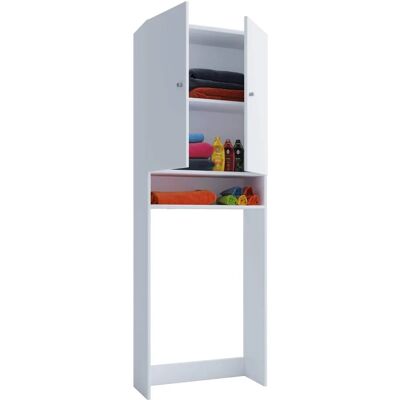 VCM Waschmaschinenüberbau Lona Weiß 64cm - Stauraum Schrank VCM Waschmaschinenüberbau Lona Weiß 64cm - Stauraum Schrank